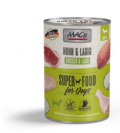 Mac's Super Food for Dogs Kylling og Lam Våtfôr - 400g