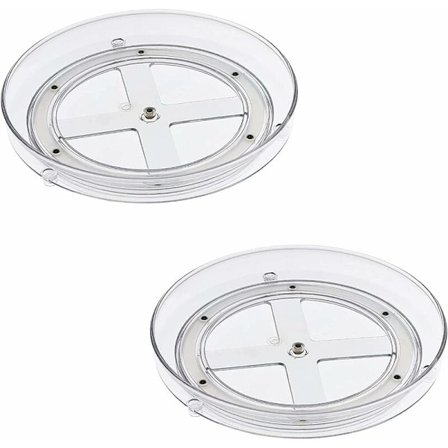 /EA/Roterande bricka för skåp, set med 2 roterande kryddhyllor för köket, köksförvaringstillbehör för skåp och bänkskiva, för kryddor och kakor