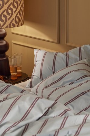 Staycation - Tyynyliina Significant Stripe puuvilla percale - Sininen - Tyynyliinat - 50X90 - - Homeroom