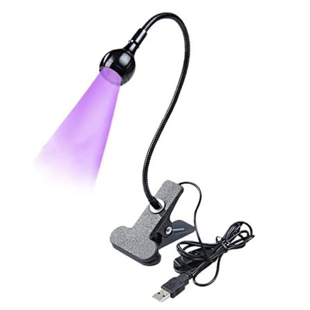 USB 5W LED UV Ultrafiolett Telefon Lim Herdelampe, UV Led Neglelampe for Gelnegler, Bærbar Klemme Fleksible Bordlamper for Mobilreparasjon, Plugg en