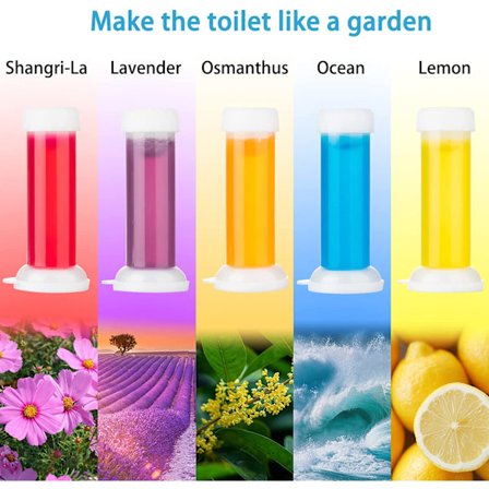Toilet Gel Stempel, 5 stk./60 stk. Blomsterduft Toilet Deodor
