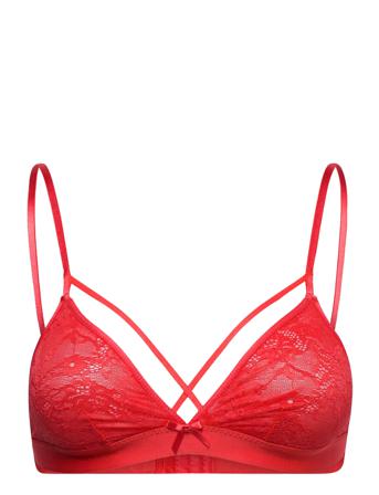 Corby Allover Lace Bralette Lingerie Bras & Tops Soft Bras Triangle Bras Röd Hunkemöller