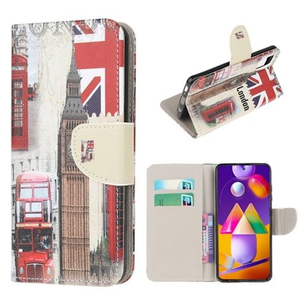 Wonderland Samsung Galaxy M31s Flip Etui - Big Ben og Uk Flag