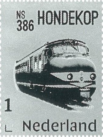 Holland - Lokomotiv NS 386 Hondekop - Sølvfrimærke i omslag