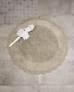 Bademåtte Lotta med hæklet kant Hør