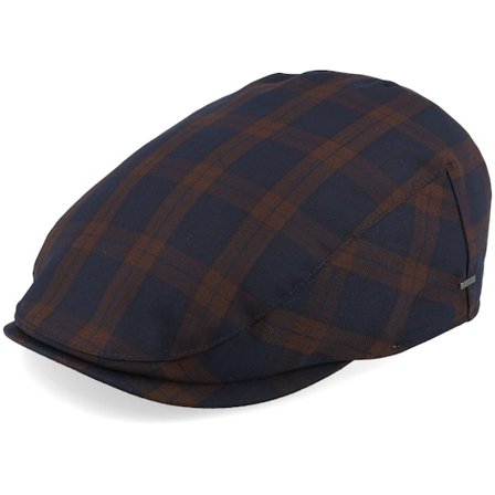 Bailey - Idris Avion Plaid Flat Cap Flatcap Brown Cap - @ Hatstore