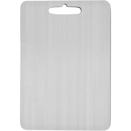 Skärbräda i titan - Skärbräda i rostfritt stål | Dubbelsidig skärbräda i metall | Skärbräda