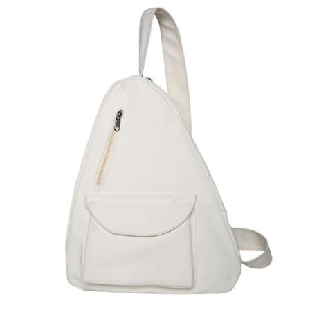 Kvinnor axelbudsväska Canvas Crossbody-väska Mode kvinnlig väska Enfärgad bröstväska för damer White