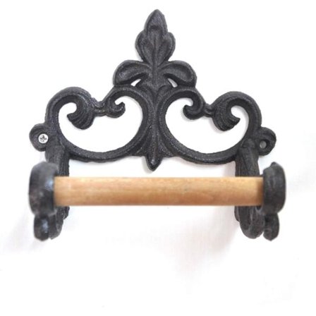 Vintage toalettpapirholder i støpejern for kjøkken og bad