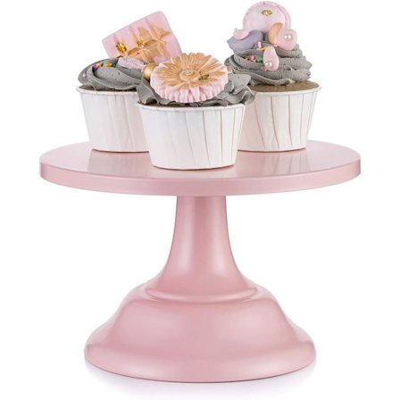 Pink Kage Stativ Bryllup Dessert Cupcake 22cm Rund Kage Stativ til Eftermiddagste Fødselsdagsfest Bryllupsdag Baby Shower, Julekageholder