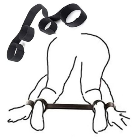 BDSM Säng Bondage Handbojor Ankelbojor Kulkedja Bondage Utrustning Oral Trikå ì