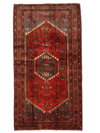 Hamadan Matot Käsinsolmittu 107X198 Matto Tummanpunainen/Musta Persia