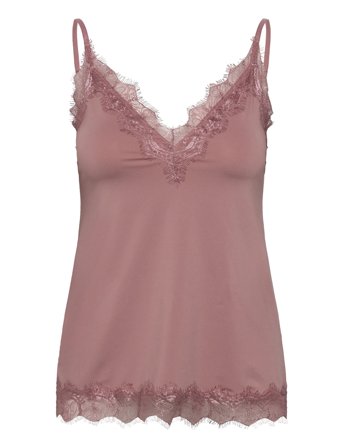 Rwbillie Sl Lace Strap Top Pink Rosemunde