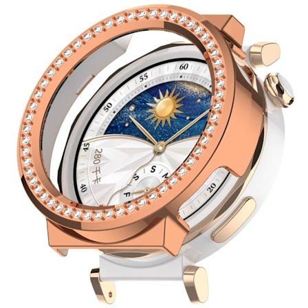 Huawei Watch GT 5 Pro 42mm Bump Resistant Case Rhinestone Decor Smartwatch Protective Cover - Ruusukulta