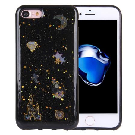 Glittrande Stjärnhimmel- Skal För Iphone 7/8/se 2020 Svart