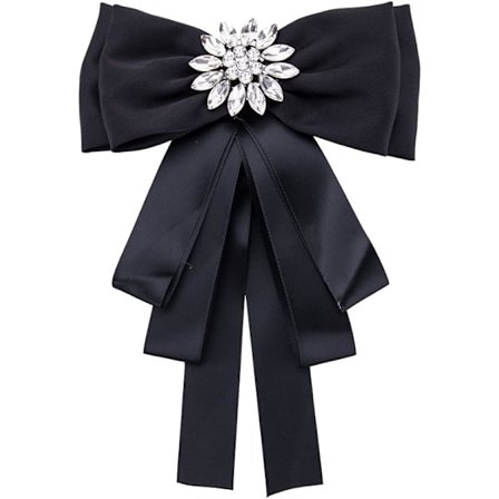 (Sort) Dame Sløjfe Broche Krystal Bohemia Halsbånd til Bryllup, ZQKLA