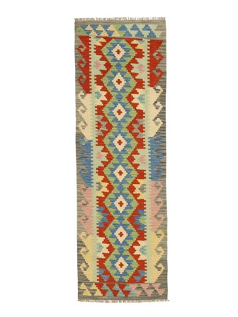 Käsinkudottu Kelim Afghan Old Style Matot 74X249 Villamatto Pieni Matto