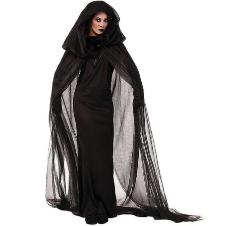 Kvinnor Häxa Gotisk edeltida Klänning Klänning Halloween Cosplay Party Kostymer M