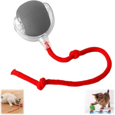 Interaktiv kattlegetøjsbold Automatisk Rulning 360 Grader til Indendørs Katte Leg Træning Kedsomhedsafhjælpning Grå