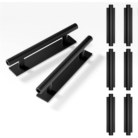 8-pak Selvklæbende Skub-for-at-åbne Skabshåndtag Sort - Skjulte Skuffetræk til Møbeldøre Garderobe ABS Plasthåndtag Nem Installation