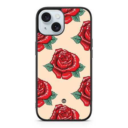 Bjornberry Skal iPhone 15 - Rosor Mönster