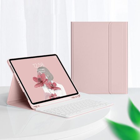 Tangentbordsfodral för iPad 9:e 8:e 7:e 10,2 tum 2021 2020 2019 Rosa
