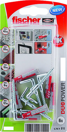 FISCHER UNIVERSALPL DUOPOWER 8X40 WH BK A4 STK MED VINKELKROK