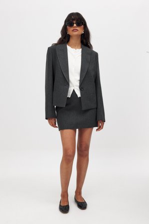 NA-KD Minirock mit mittelhoher Taille - Miniröcke - Grau - EU 38