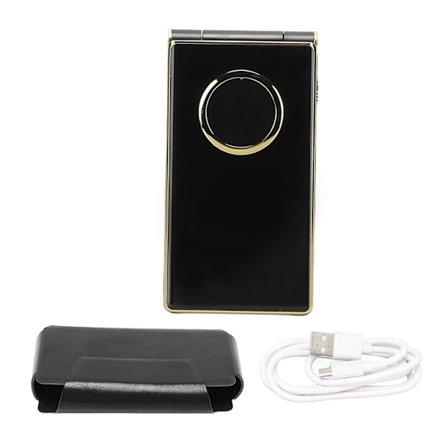 Clamshell Mobiltelefon 2G Stor Skjerm Lang Standby Flip Telefon 5900mAh Dual SIM Senior Telefon Gull