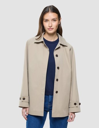 Shaping New Tomorrow - Dam - Women Waterproof Trench Coat Short - Sand Grain - Storlek L