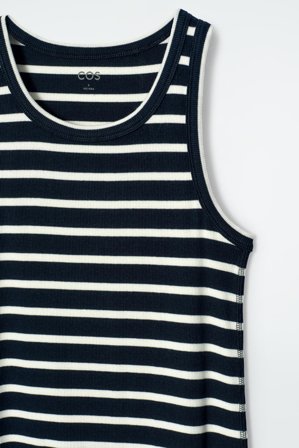 COS Women's Vestido De Tubo De Canalé in Azul