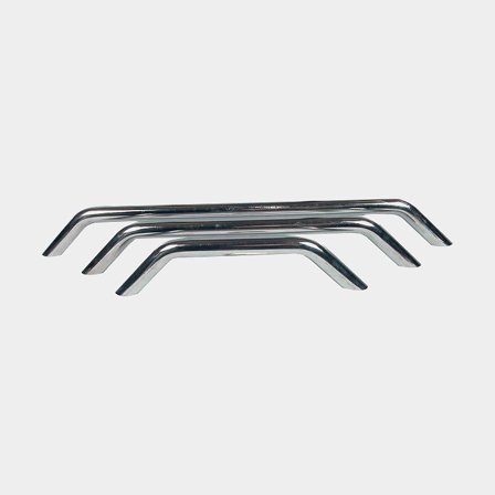 Boat handle / grab rail, round profile with angled end, for screw, acid-resistant stainless steel, 600 x Ø25 mm