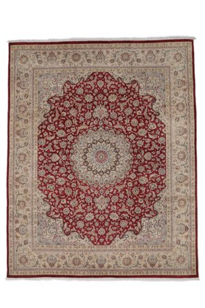 Noué À La Main Tabriz Royal Tapis 246X308 De Laine Marron/Rouge Foncé Grand