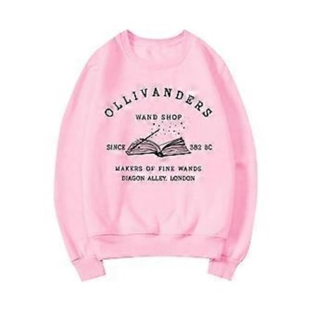Wizard Book Shop Sweatshirt HP Tröja Magisk Trollkarl Huvtröjor Kvinnor Långärmad Sweatshirt Boknörd Pullover Fans Present Huvtröja (XXXL rosa)
