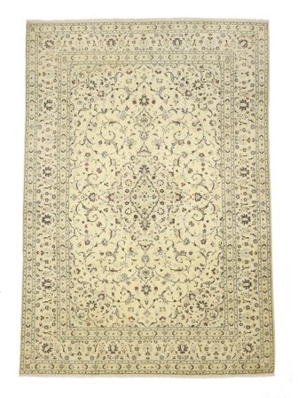 Handgeknoopt Perzisch Keshan Vloerkleed 247X350 Geel/Donker Geel