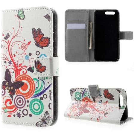 Plånboksfodral Huawei P10 - Vit Med Fjärilar