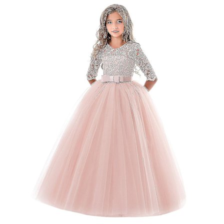 Blomsterpige Prinsessekjole til Fest, Bryllup, Brudepige Formel Kjole til Børn