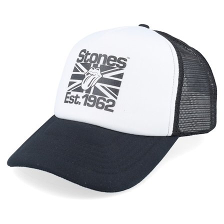 The Rolling Stones - Weiss Trucker Cap - Stones 1962 Black/White Foam Trucker @ Hatstore