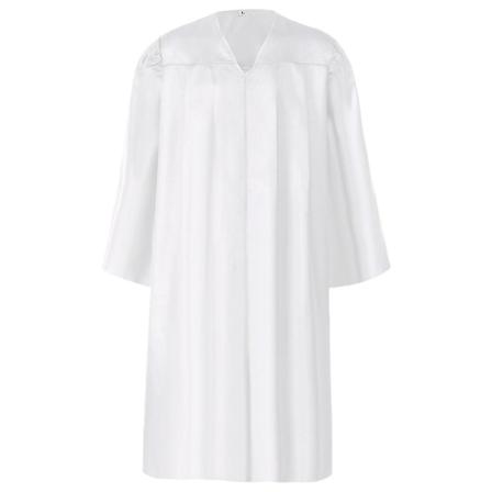 Unisex matt avgangskjole for videregående skole, korkåper til kirken, dommerkåper kostyme Halloween kostyme - hvit M