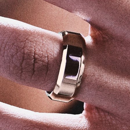 Ferrum | 8 mm Anillo de acero inoxidable color oro rosa con bordes biselados pulido para hombres - Anillos de acero