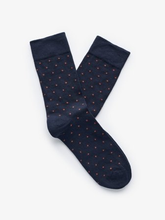 John Henric Men's Blaue & Orange Gepunktete Socken Size Onesize