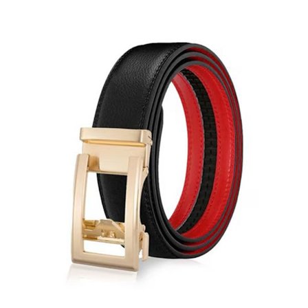 Herrar Bälte, Läderbälte 3,5 cm med Justerbar Spänne 115/125 cm