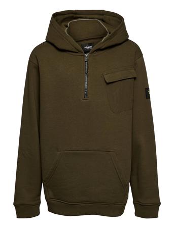 Pocket Quarter Zip Bb Hoodie Green Lyle & Scott Junior