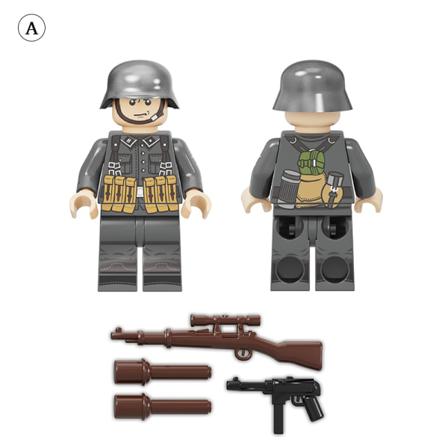 Tyskland Militära Byggstenar Armésoldater Vapen Tegelstenar T