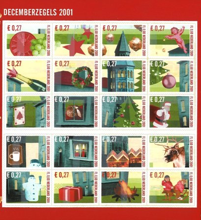 Holland 2001 - Decemberfrimærker - Postfrisk ark