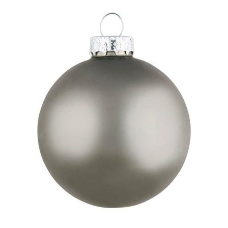 Julekugler i glas 8cm 6-pak - Sølv