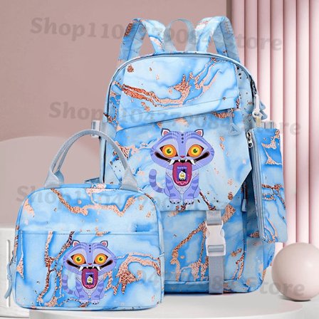 3 stk K-pop Demon Hunters Skoletaske Madpakke Pen Etui Sæt Anime Mode Printet Rygsæk Penalhus Suit Skoleartikler Gaver