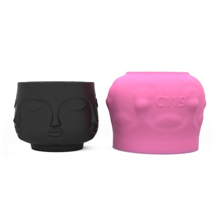 Buddha Ansikte Blomkruka Cement Silikonform Betong Lera Suckulent Planteringsform Ljushållare Form för Hem Skrivbordsdekor