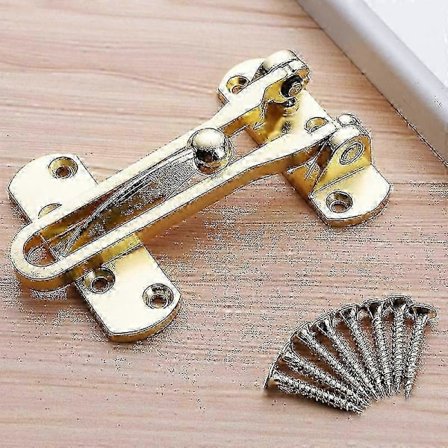 (Guld) Dörrlås för hemsäkerhet, svängbar stång, stöldskyddslås för ytter- och innerdörr