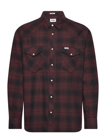 Ls Western Shirt Skjorte Brun Wrangler*Betinget Tilbud